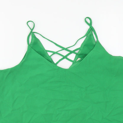 Womens UK Size 10 River Island Green Camisole Tank