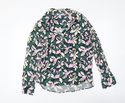 NEXT Womens Multicoloured Floral Polyester Basic Button-Up Size 10 Collared