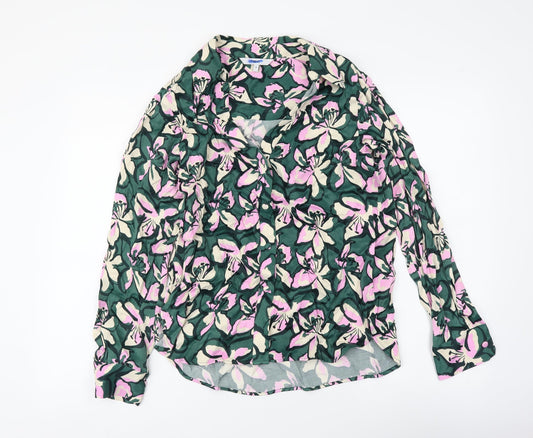 NEXT Womens Multicoloured Floral Polyester Basic Button-Up Size 10 Collared