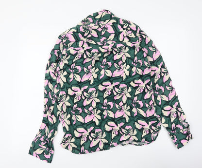 NEXT Womens Multicoloured Floral Polyester Basic Button-Up Size 10 Collared