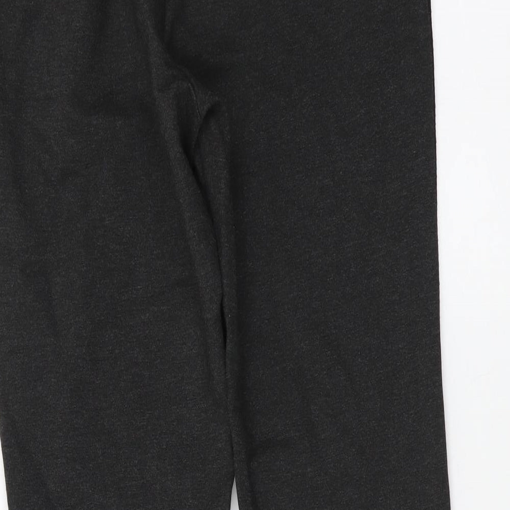 Iconic Womens Grey Polyester Carrot Leggings Size 8 L26 in - Side Pipe Trim
