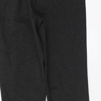 Iconic Womens Grey Polyester Carrot Leggings Size 8 L26 in - Side Pipe Trim
