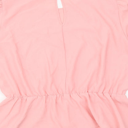 Dorothy Perkins Womens Pink Polyester Basic Blouse Size 14 Roll Neck - Peplum