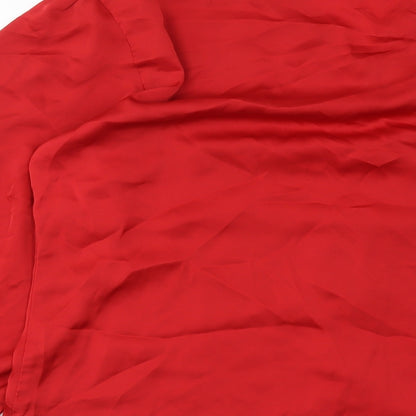Urbanic Womens Red Polyester Basic Blouse Size S V-Neck - Lace Detail