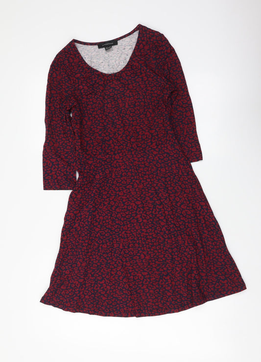 Atmosphere Womens Purple Geometric Cotton Fit & Flare Size 8 Scoop Neck Pullover