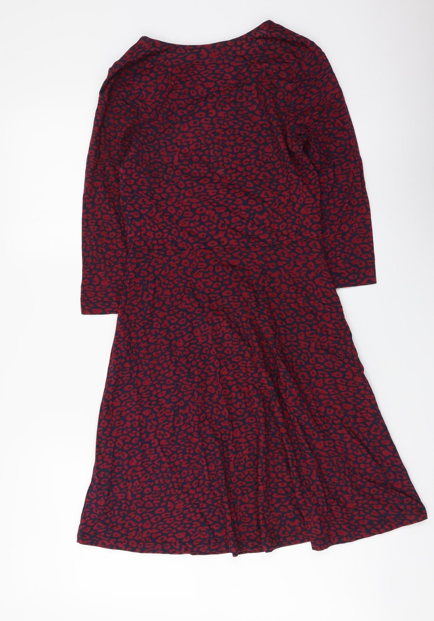 Atmosphere Womens Purple Geometric Cotton Fit & Flare Size 8 Scoop Neck Pullover