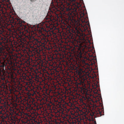 Atmosphere Womens Purple Geometric Cotton Fit & Flare Size 8 Scoop Neck Pullover