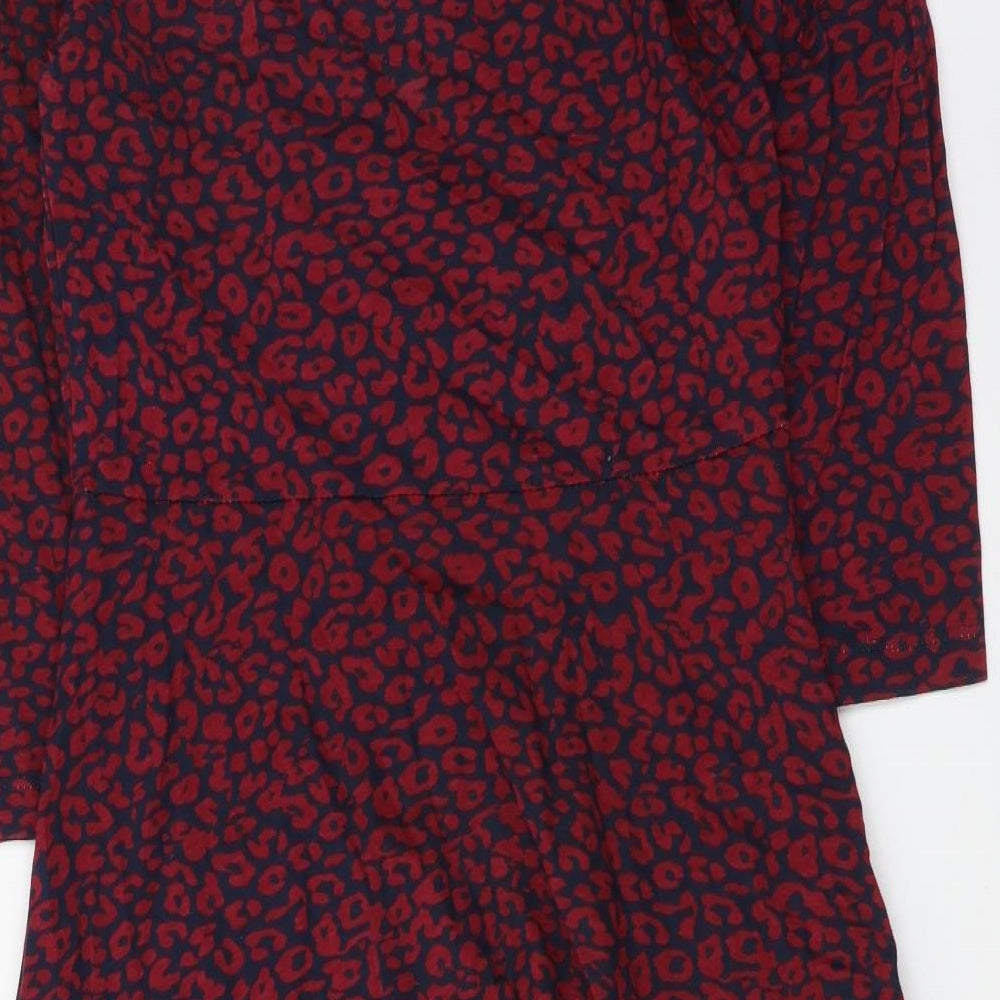 Atmosphere Womens Purple Geometric Cotton Fit & Flare Size 8 Scoop Neck Pullover