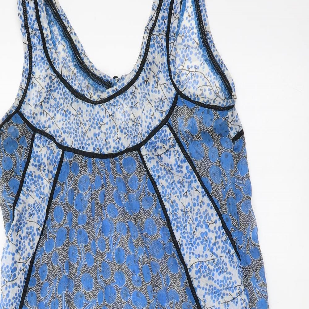 Womens UK Size 8 Atmosphere Blue Basic Tank