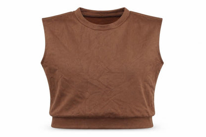 Womens UK Size S SheIn Brown Cropped Blouse