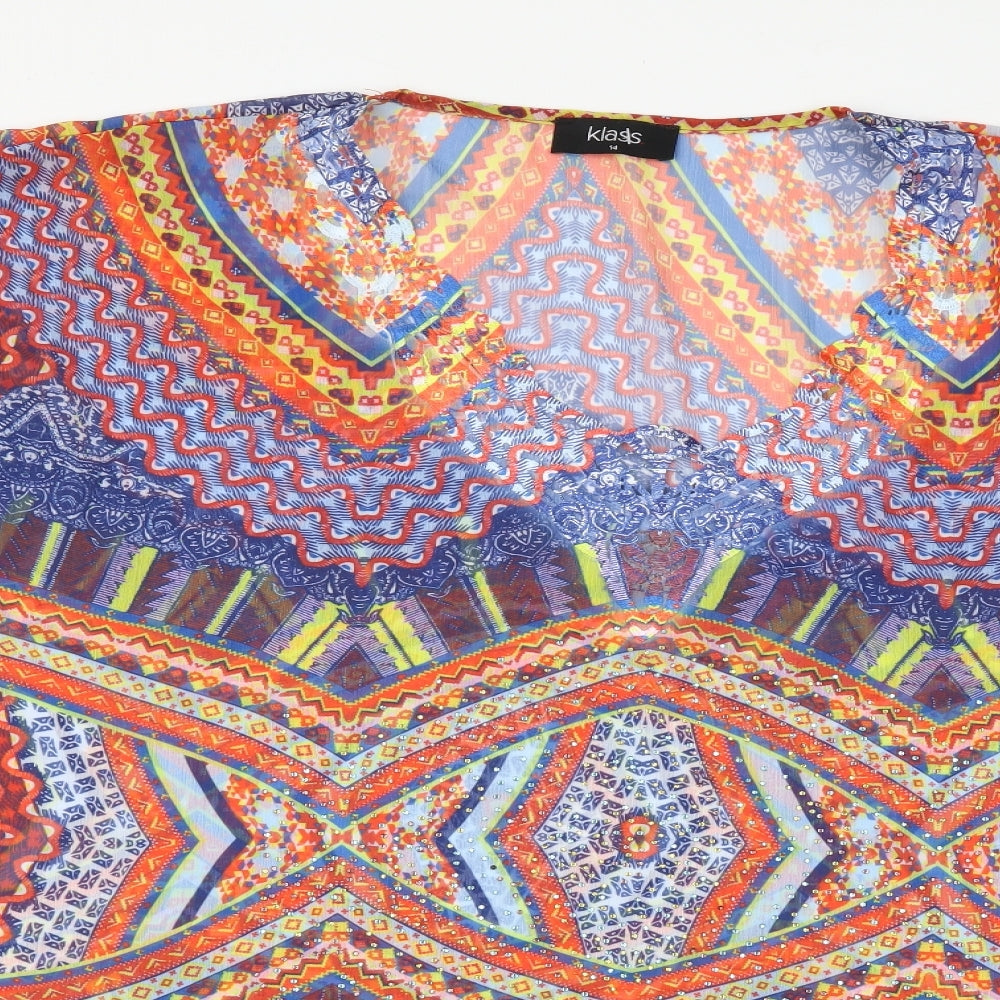 Womens UK Size 14 Klass Multicoloured Basic Blouse