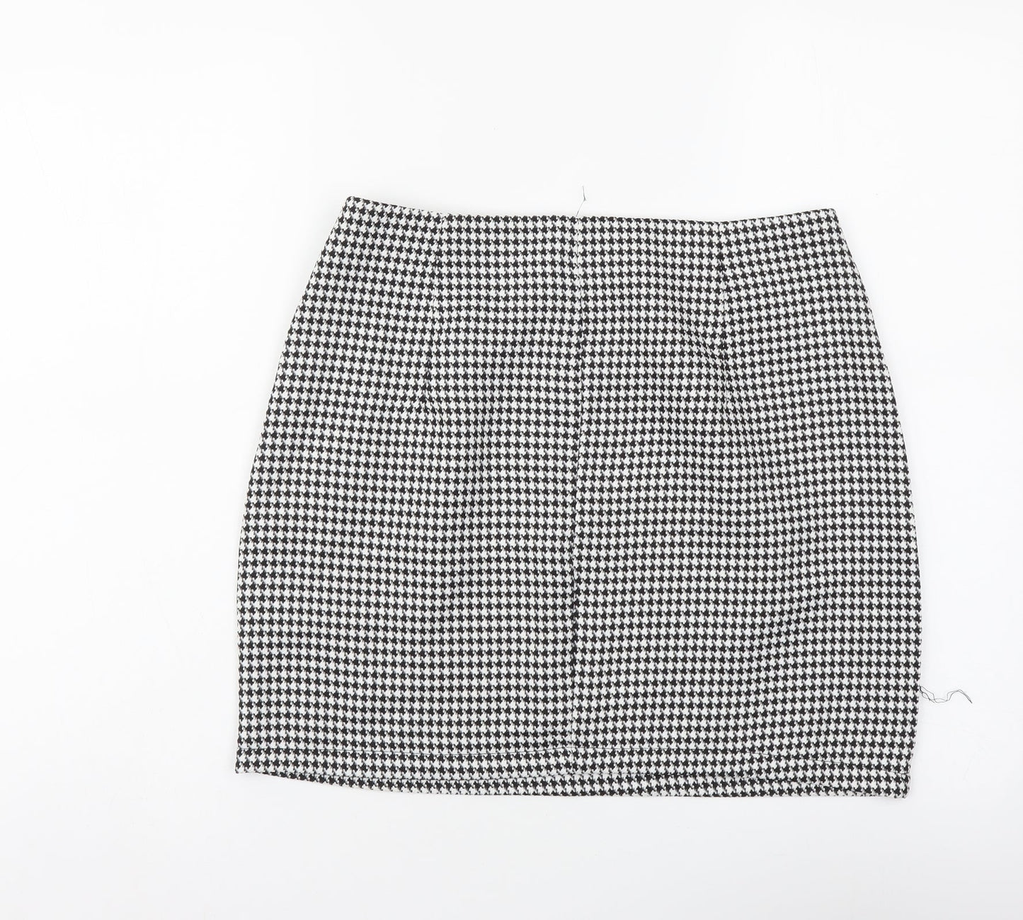 SheIn Womens Black Geometric Polyester Bandage Skirt Size S Zip