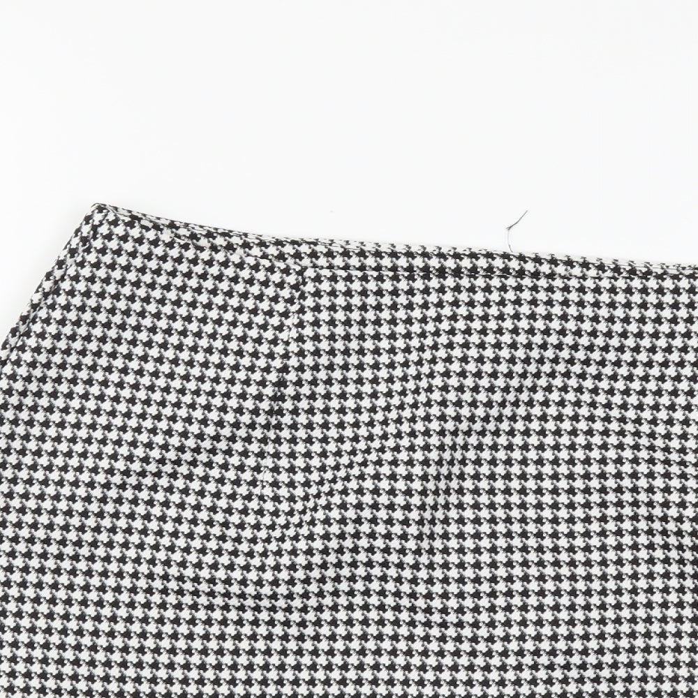 SheIn Womens Black Geometric Polyester Bandage Skirt Size S Zip