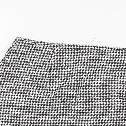 SheIn Womens Black Geometric Polyester Bandage Skirt Size S Zip