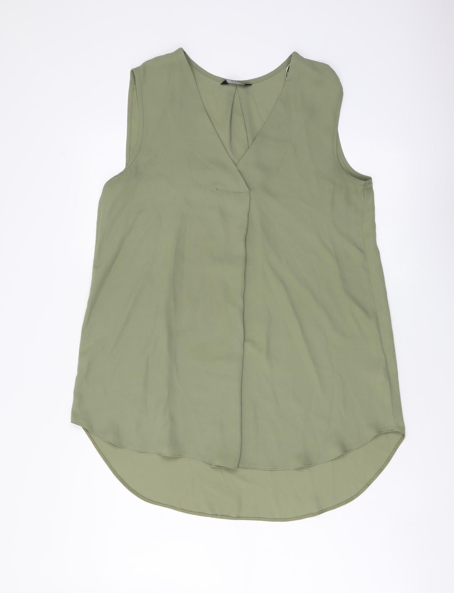 F&F Womens Green Polyester Basic Tank Size 10 V-Neck