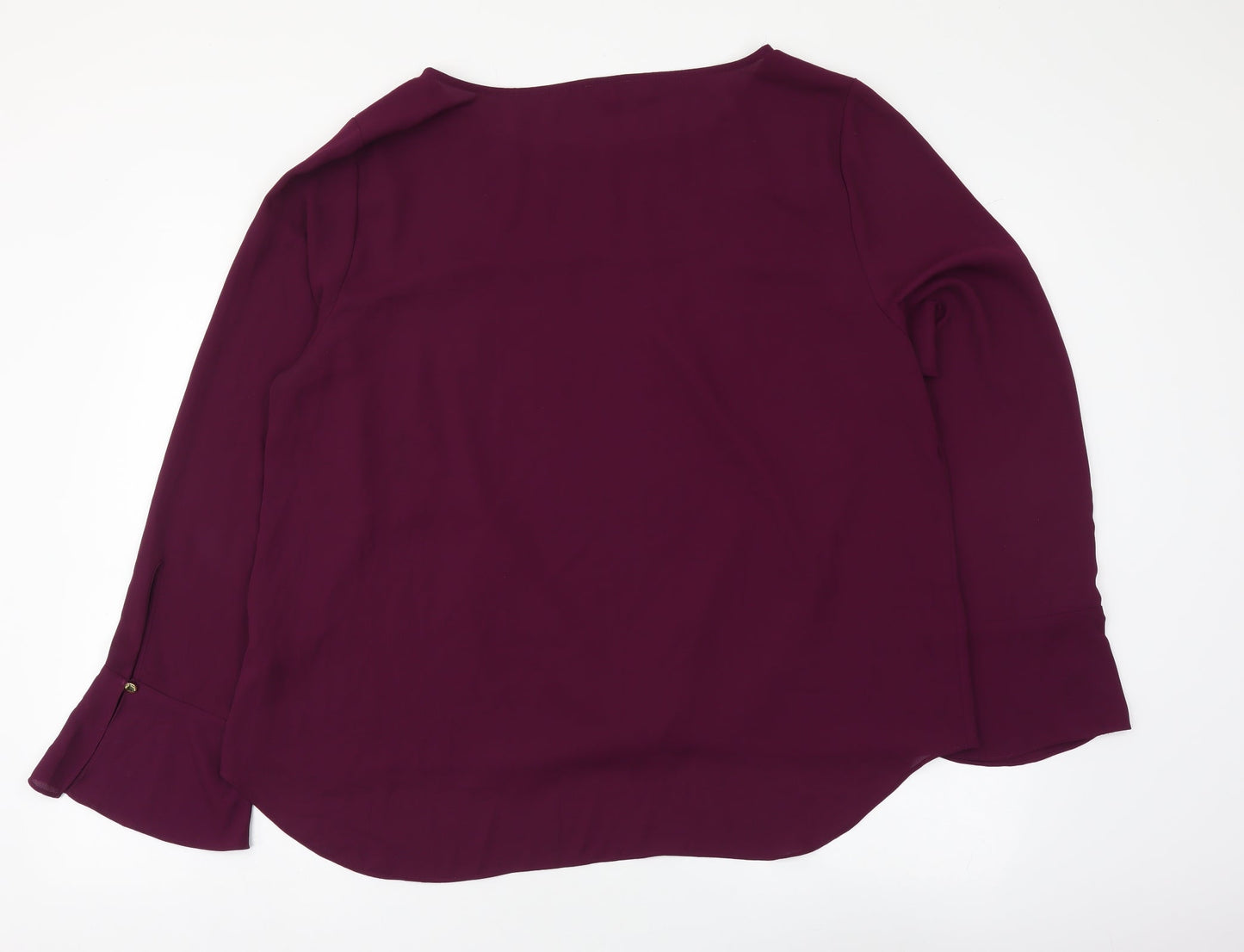 Vince Camuto Womens Purple Polyester Basic Blouse Size XL Boat Neck