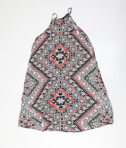 Atmosphere Womens Multicoloured Geometric Viscose Trapeze & Swing Size 8 Halter Pullover