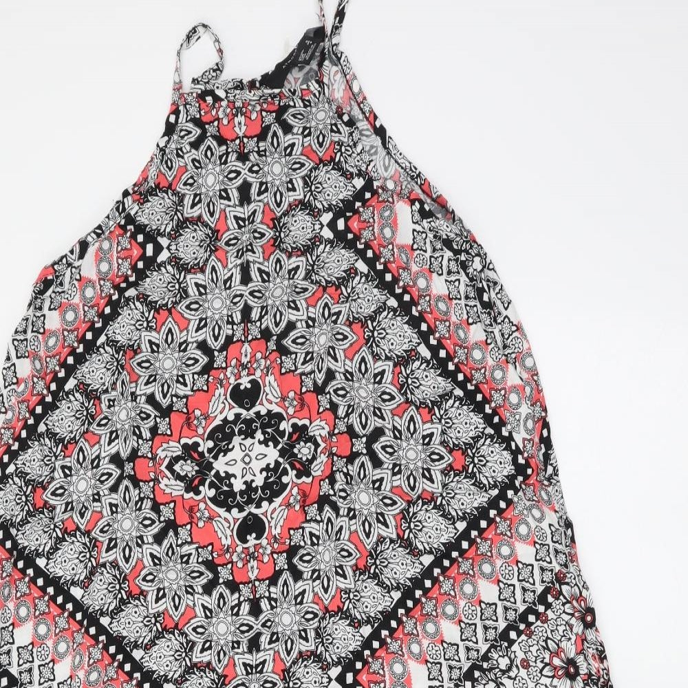 Atmosphere Womens Multicoloured Geometric Viscose Trapeze & Swing Size 8 Halter Pullover