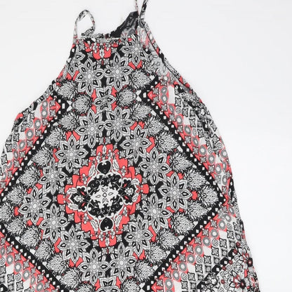 Atmosphere Womens Multicoloured Geometric Viscose Trapeze & Swing Size 8 Halter Pullover