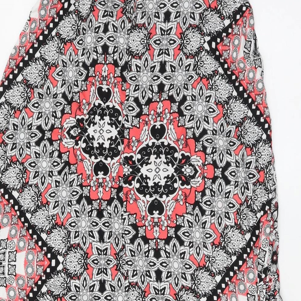 Atmosphere Womens Multicoloured Geometric Viscose Trapeze & Swing Size 8 Halter Pullover