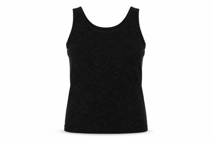 Chico's Womens Black Acetate Basic Tank Size S Round Neck