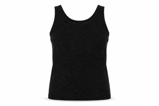 Chico's Womens Black Acetate Basic Tank Size S Round Neck