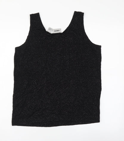 Chico's Womens Black Acetate Basic Tank Size S Round Neck
