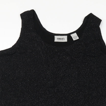 Chico's Womens Black Acetate Basic Tank Size S Round Neck