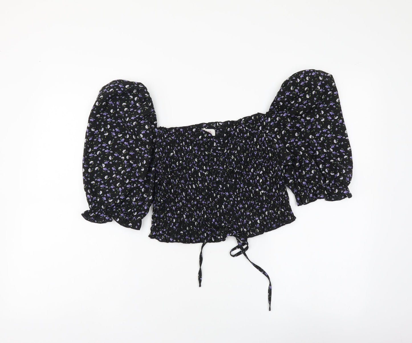 Womens UK Size 12 Urban Black Cropped Blouse