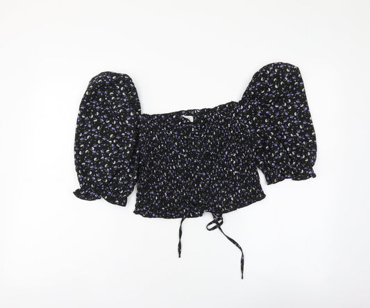 Womens UK Size 12 Urban Black Cropped Blouse