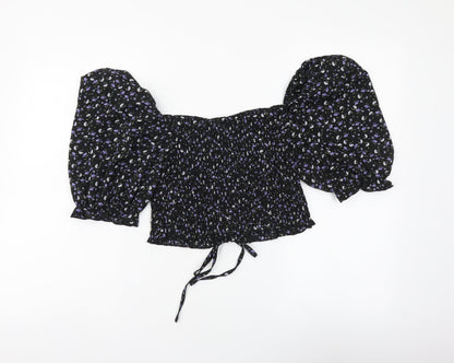Womens UK Size 12 Urban Black Cropped Blouse