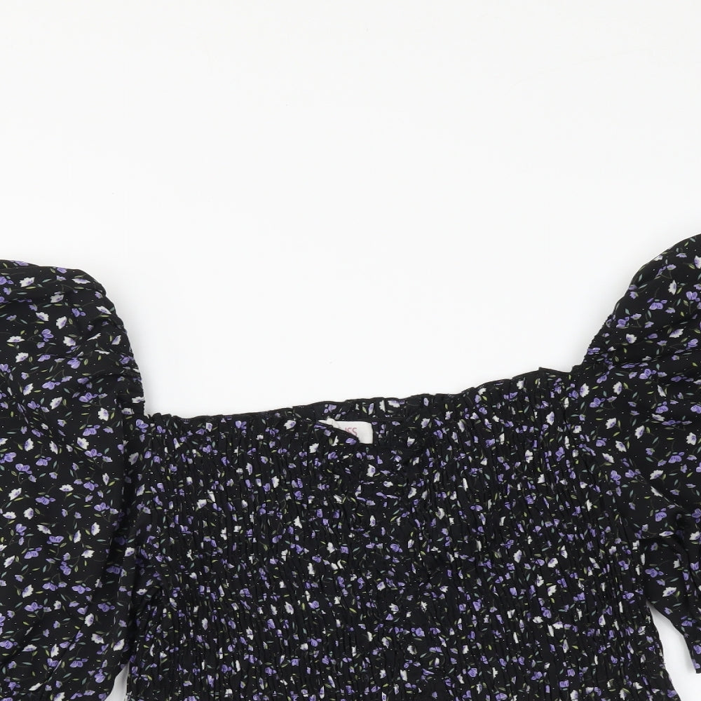 Womens UK Size 12 Urban Black Cropped Blouse