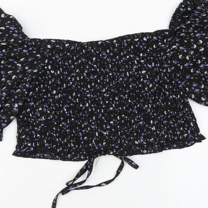 Womens UK Size 12 Urban Black Cropped Blouse