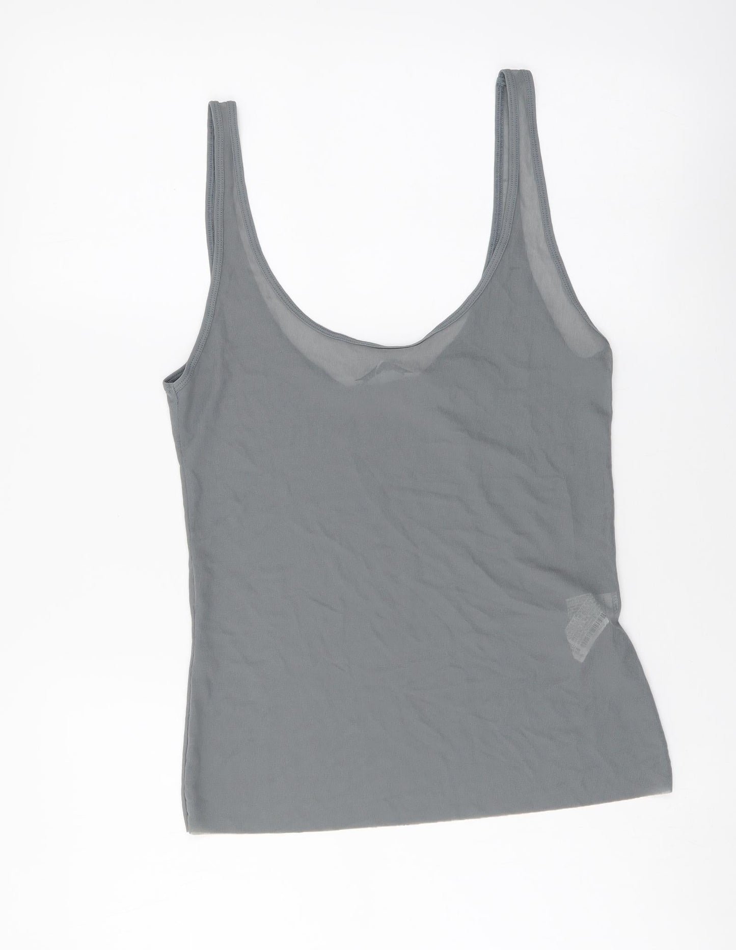 Womens UK Size S Zara Grey Basic Tank