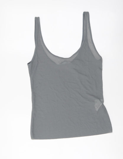 Womens UK Size S Zara Grey Basic Tank