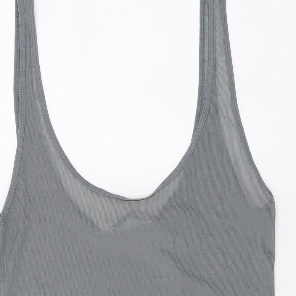 Womens UK Size S Zara Grey Basic Tank