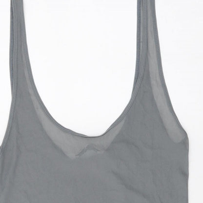 Womens UK Size S Zara Grey Basic Tank