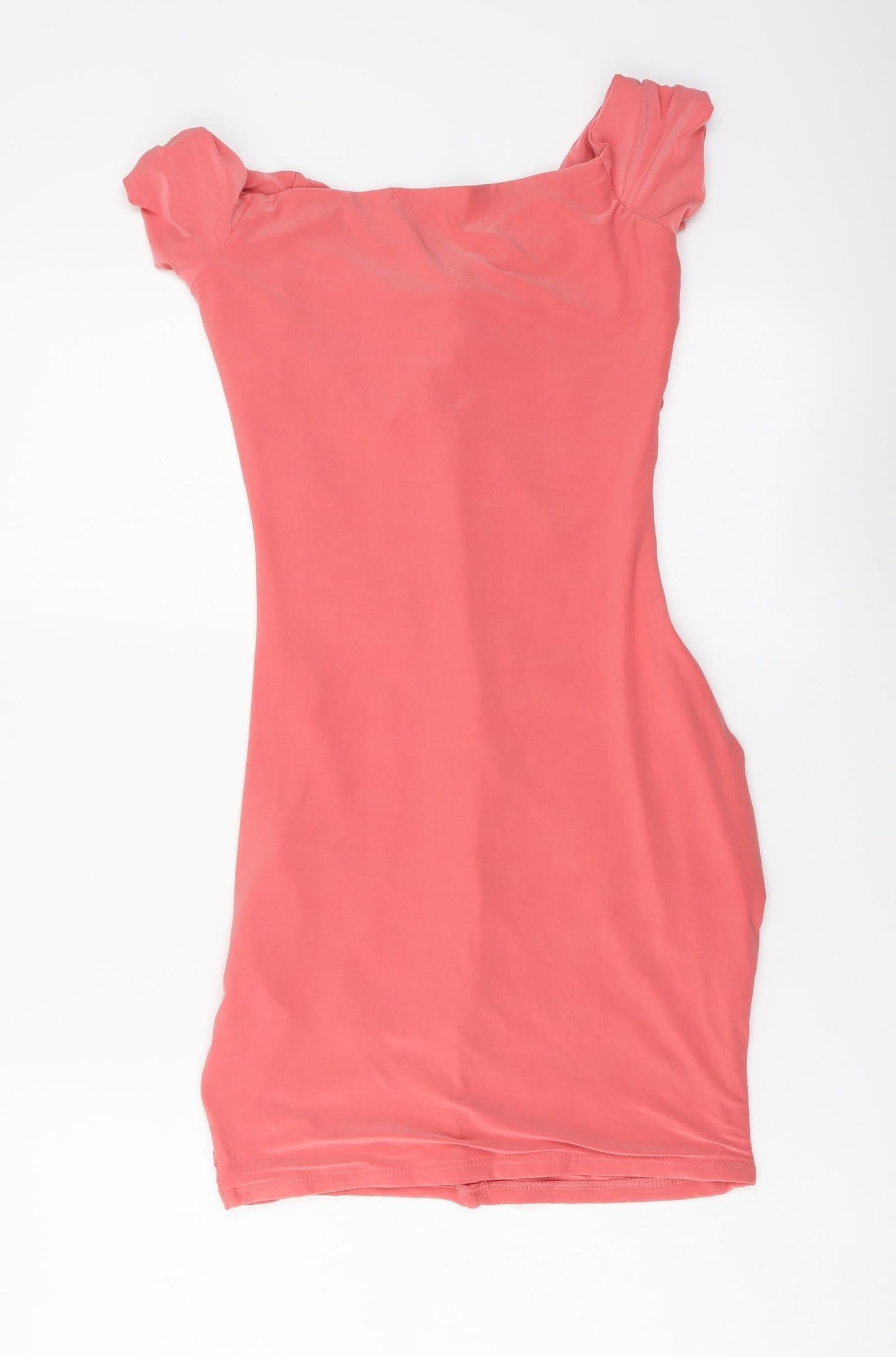 Quiz Womens Pink Polyester Mini Size 8 Off the Shoulder Pullover