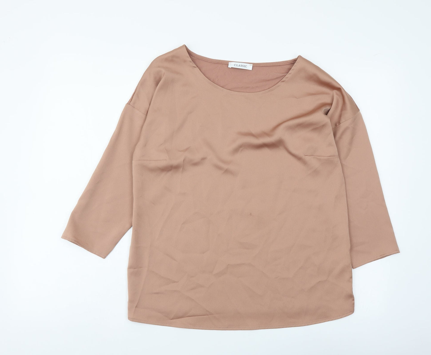 Marks and# Womens Pink Modal Basic Blouse Size 10 Round Neck