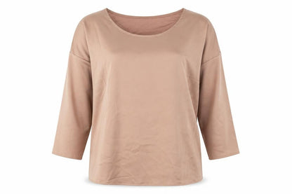 Marks and# Womens Pink Modal Basic Blouse Size 10 Round Neck