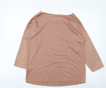 Marks and# Womens Pink Modal Basic Blouse Size 10 Round Neck