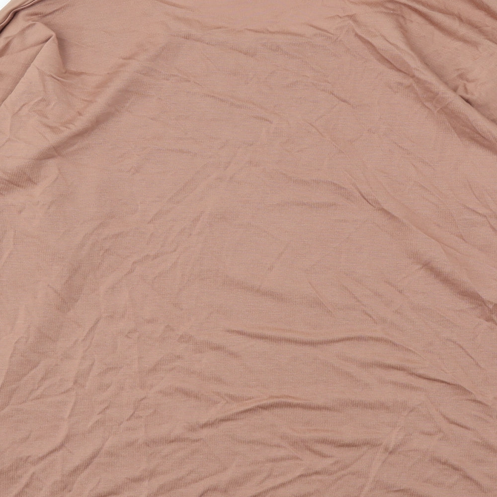 Marks and# Womens Pink Modal Basic Blouse Size 10 Round Neck