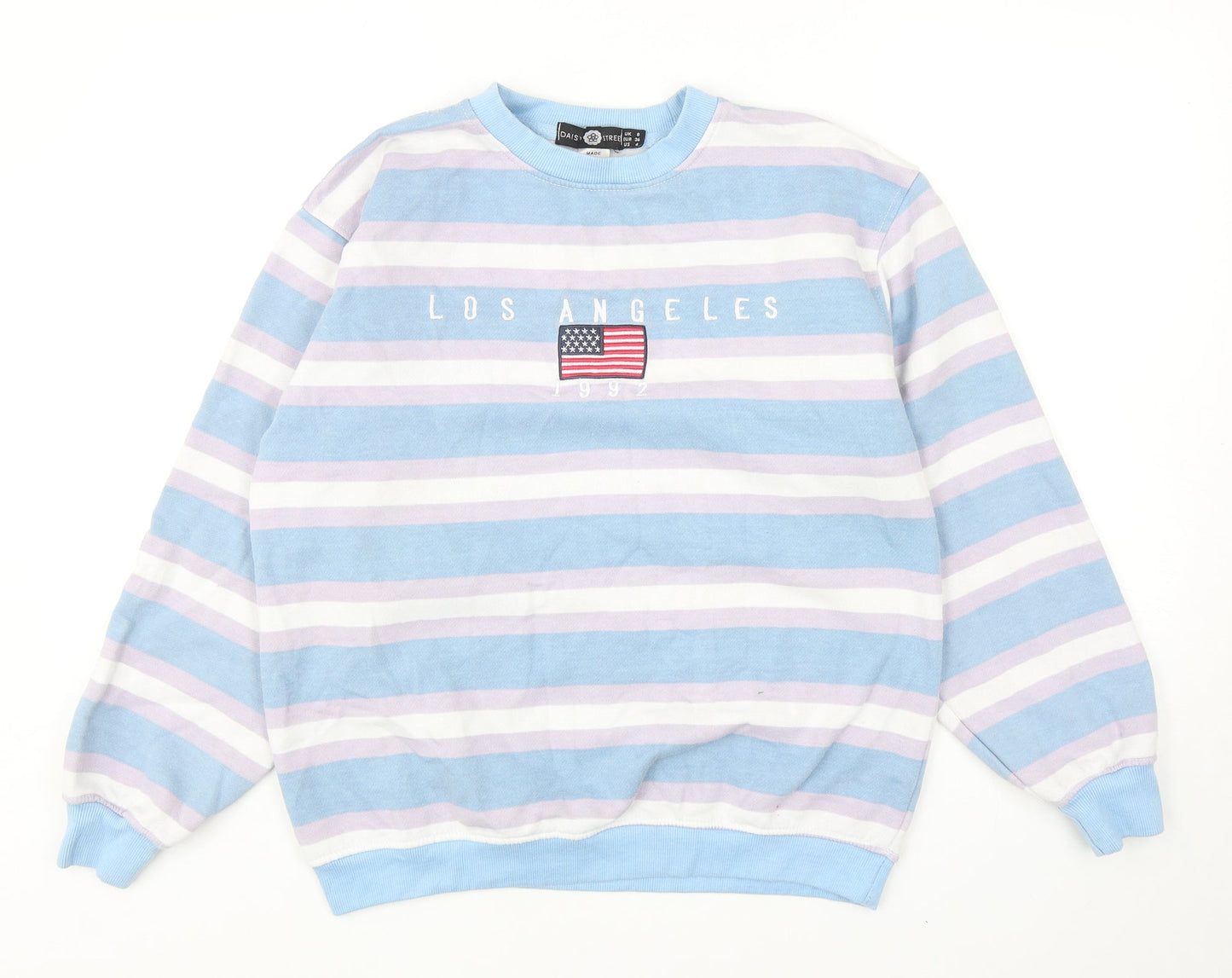 Daisy Street Womens Blue Striped Cotton Pullover Sweatshirt Size 8 Pullover - Los Angeles