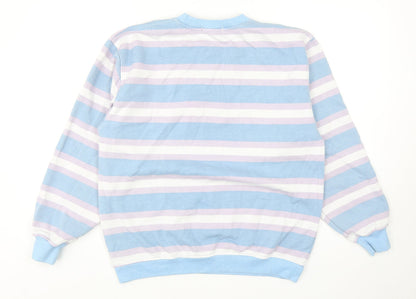 Daisy Street Womens Blue Striped Cotton Pullover Sweatshirt Size 8 Pullover - Los Angeles