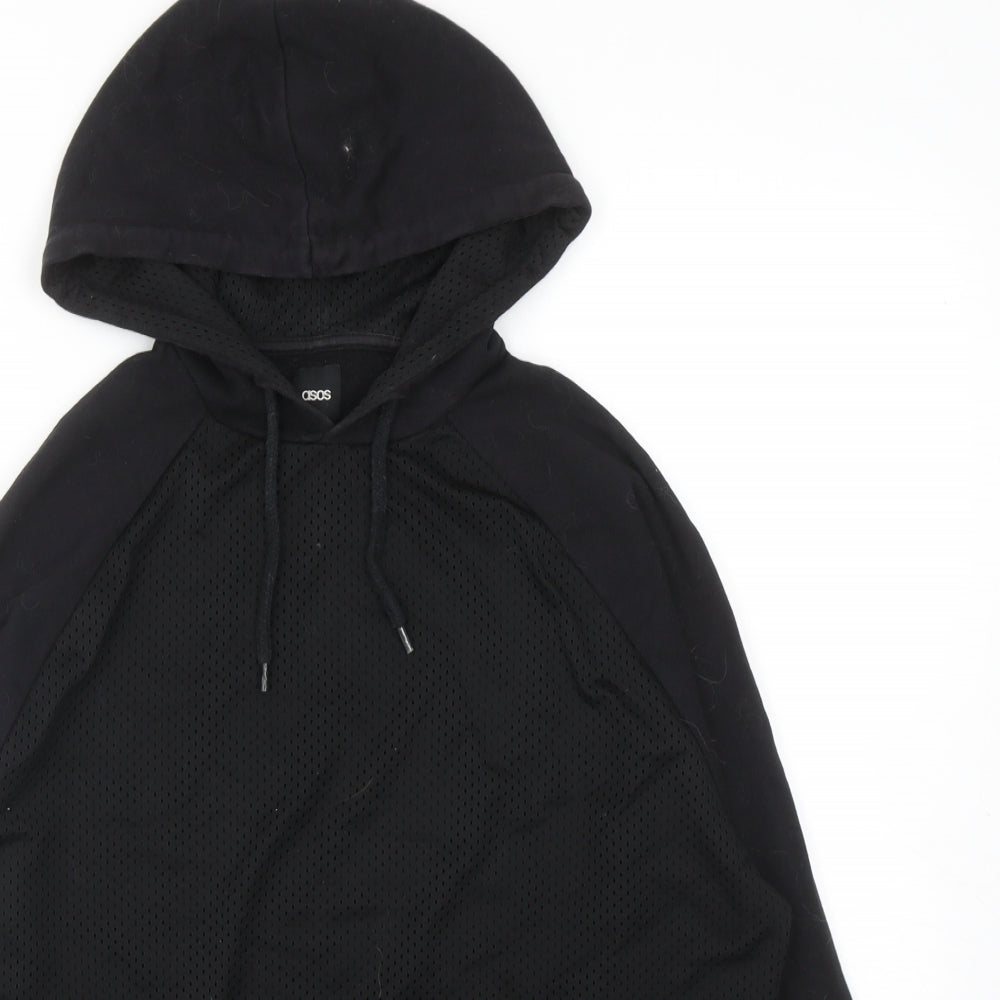 Mens UK Size XS ASOS Black Pullover Hoodie