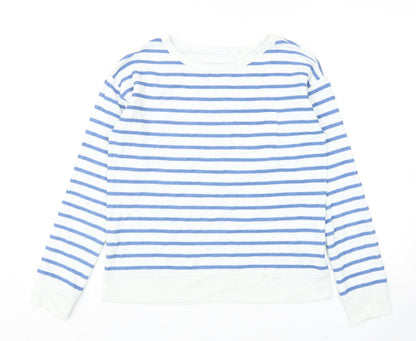 Gap Womens Blue Striped Cotton Pullover Sweatshirt Size S Pullover