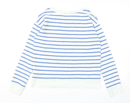 Gap Womens Blue Striped Cotton Pullover Sweatshirt Size S Pullover