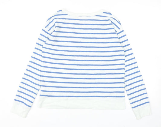 Gap Womens Blue Striped Cotton Pullover Sweatshirt Size S Pullover