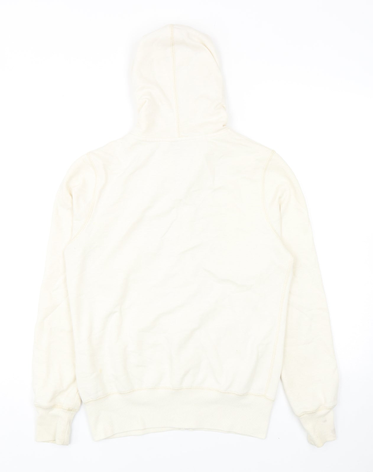 George Womens Ivory Cotton Full Zip Hoodie Size 10 Zip - Flower Detail