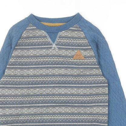 Rock & Revival Boys Blue Fair Isle Cotton Pullover Sweatshirt Size 11-12 Years Pullover